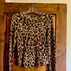 We The Free Leopard Print Ribbed thermal